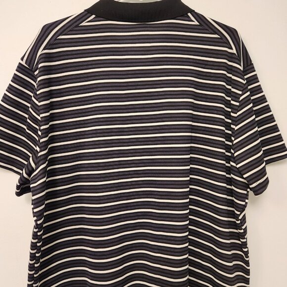 Nike Dri-Fit Polo Shirt Standard Fit XXL Short Sleeve Black White Striped‎ EUC - Picture 5 of 9